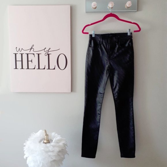 NWT J Brand black coated zebra high rise skinny jeans, 25 - Picture 9 of 12